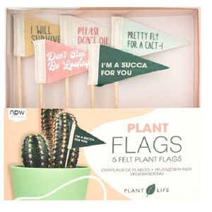 Plant Flags 5 Felt Succulent Picks - Pink, Green, Cream! Gift! 🎁